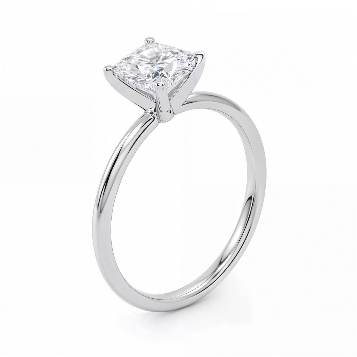 1.50 Carat Princess Lab Grown IGI Diamond Ring in 14K White Gold G/VS1
