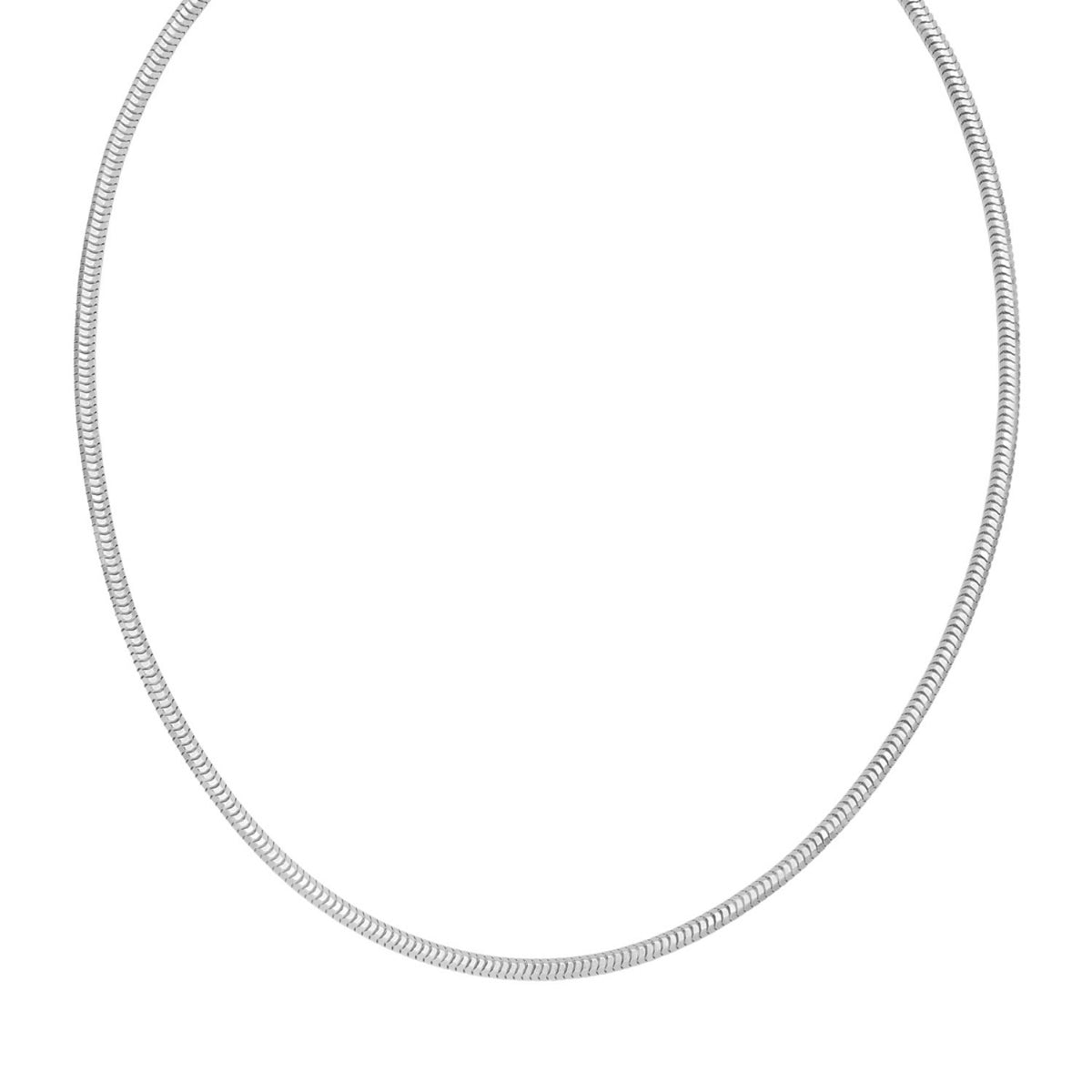Octagonal Snake Chain in Rhodium-Plated Silver (3.00 mm)