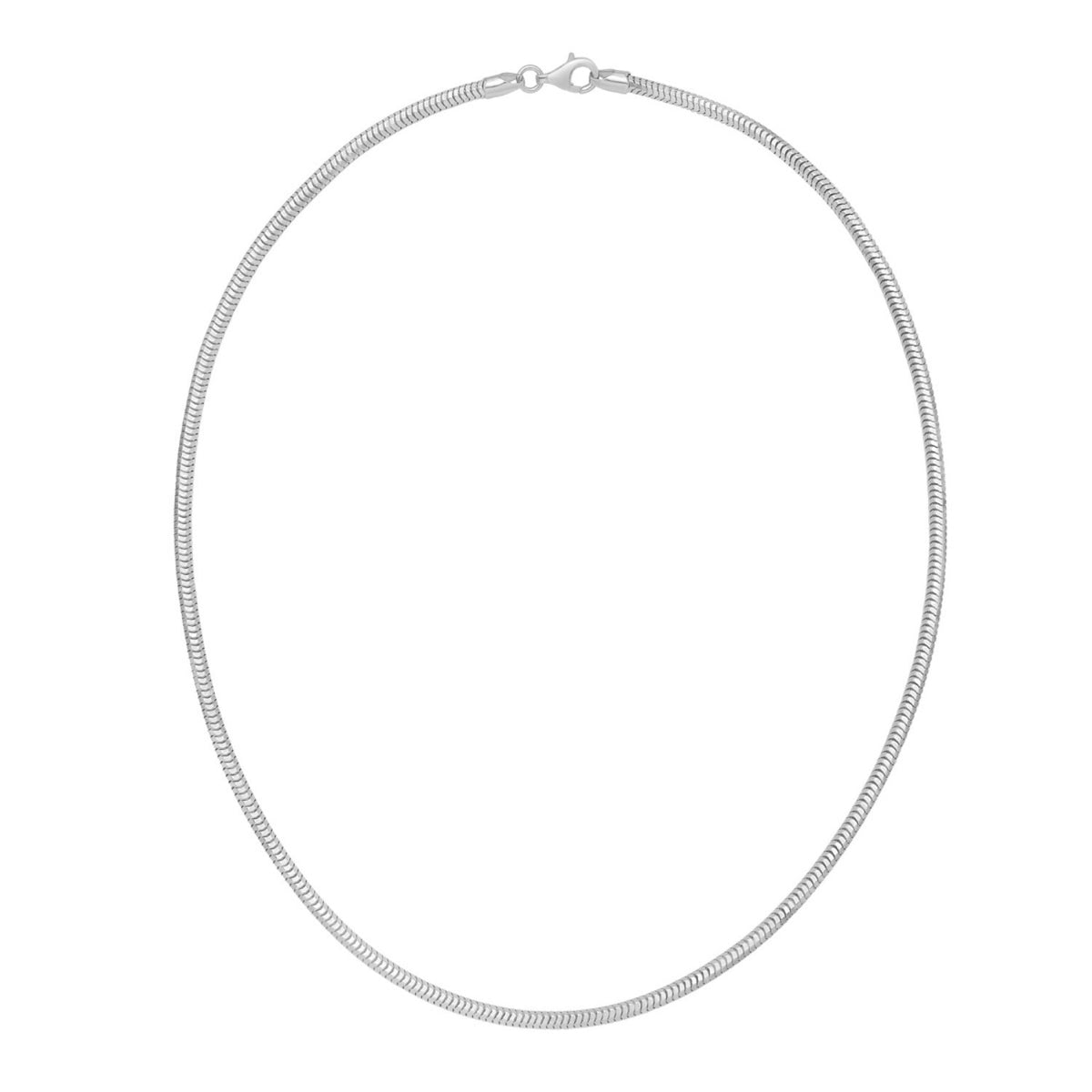 Octagonal Snake Chain in Rhodium-Plated Silver (3.00 mm)