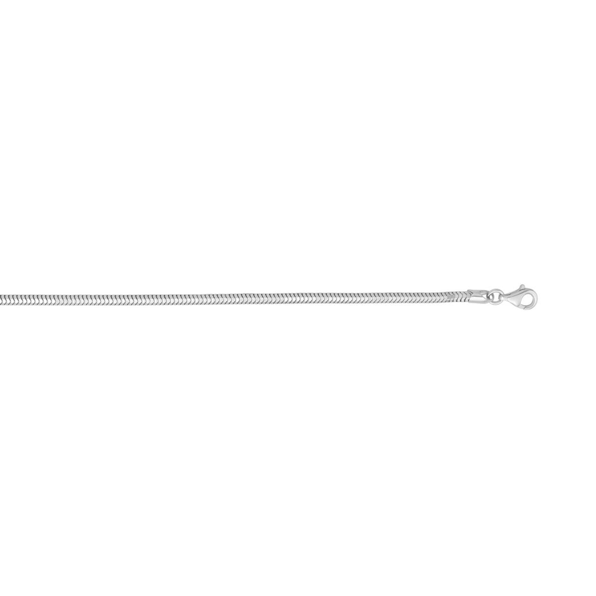 Octagonal Snake Chain in Rhodium-Plated Silver (3.00 mm)