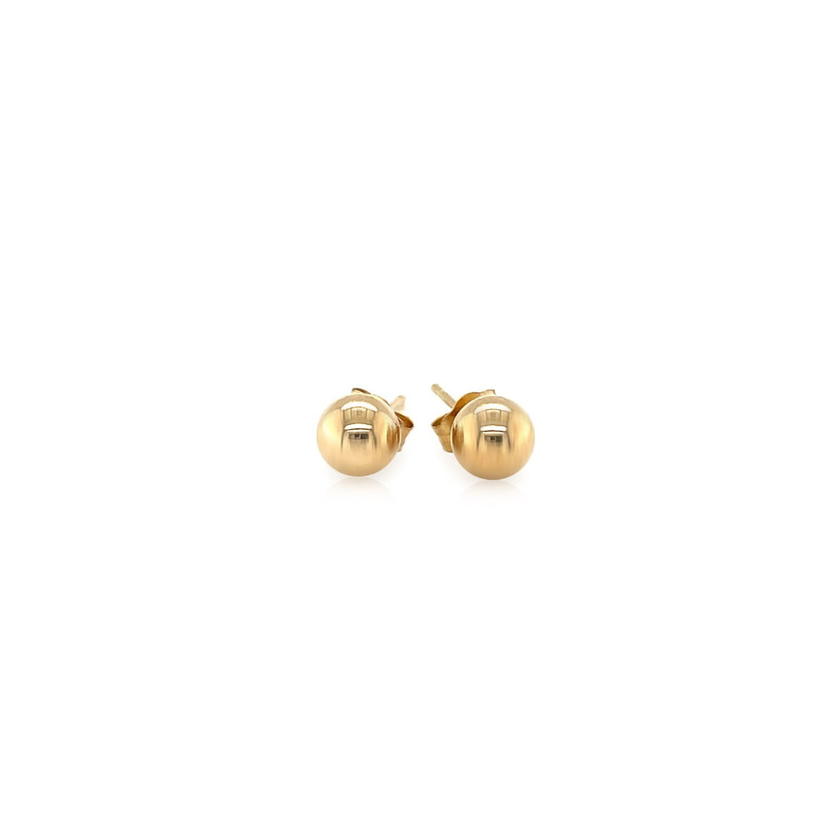Round Stud Earrings in 10K Yellow Gold (5mm)