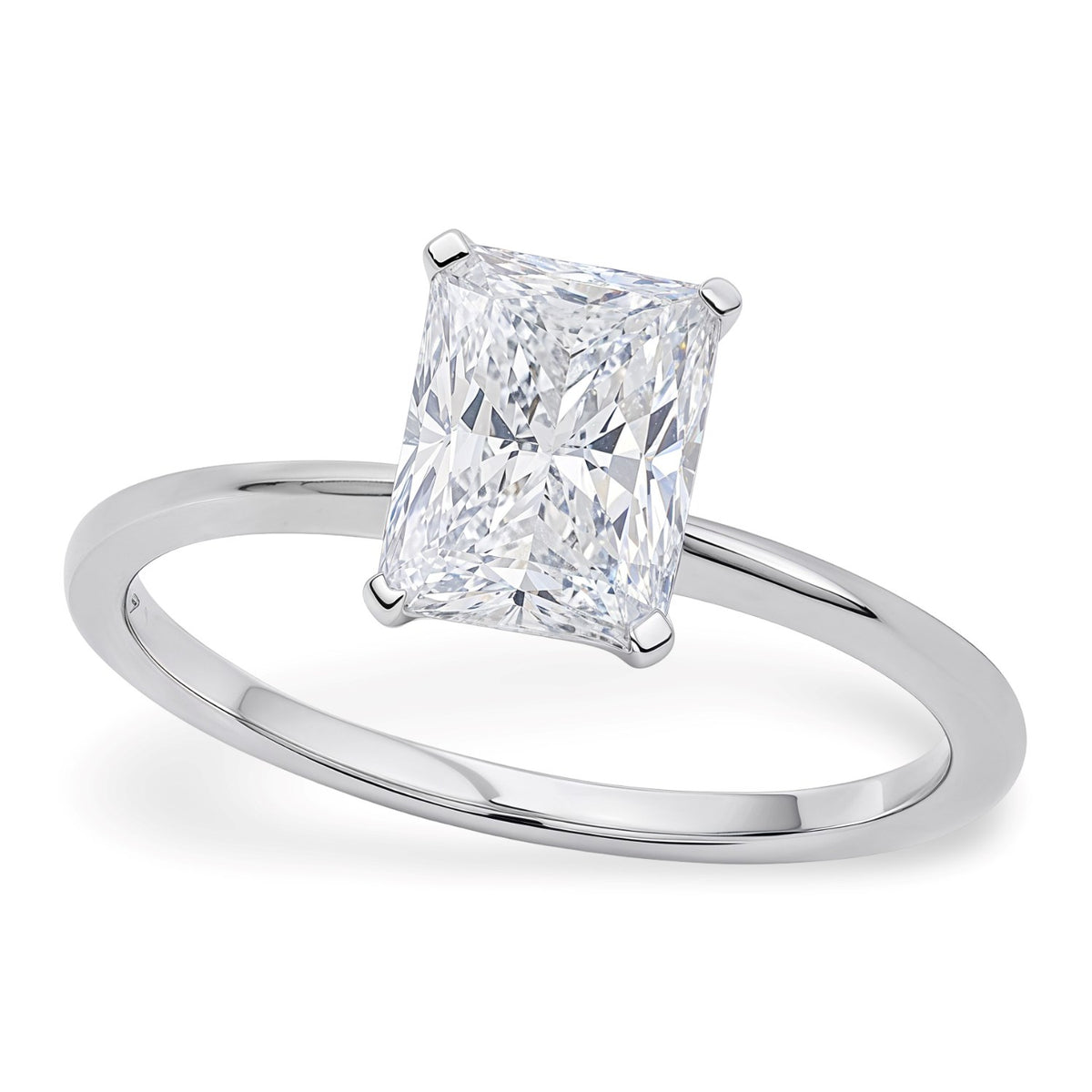 2 Carat Radiant Lab Grown IGI Diamond Solitaire in 10K White Gold G/VS1