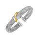 Popcorn Cuff Bangle in Sterling Silver & 18K Gold