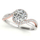 Bypass Band Diamond Engagement Ring in 14K White And Rose Gold (1 1/8 cttw)