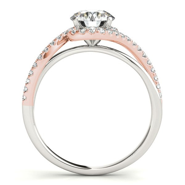 Bypass Band Diamond Engagement Ring in 14K White And Rose Gold (1 1/8 cttw)