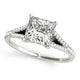 Princess Cut Split Shank Diamond Engagement Ring in 14K White Gold (1 1/8 cttw)