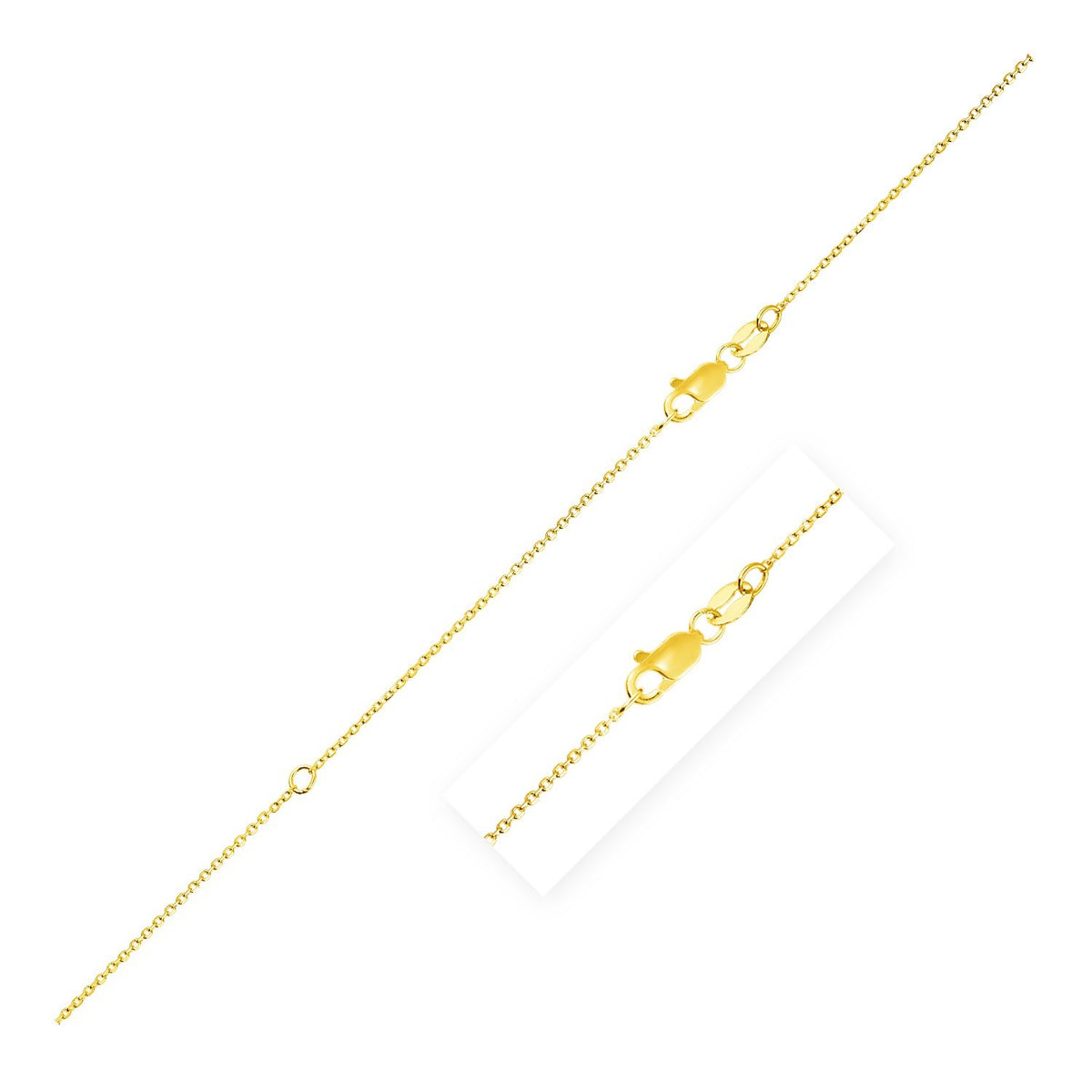 Extendable Cable Chain in 10K Yellow Gold (0.87 mm)