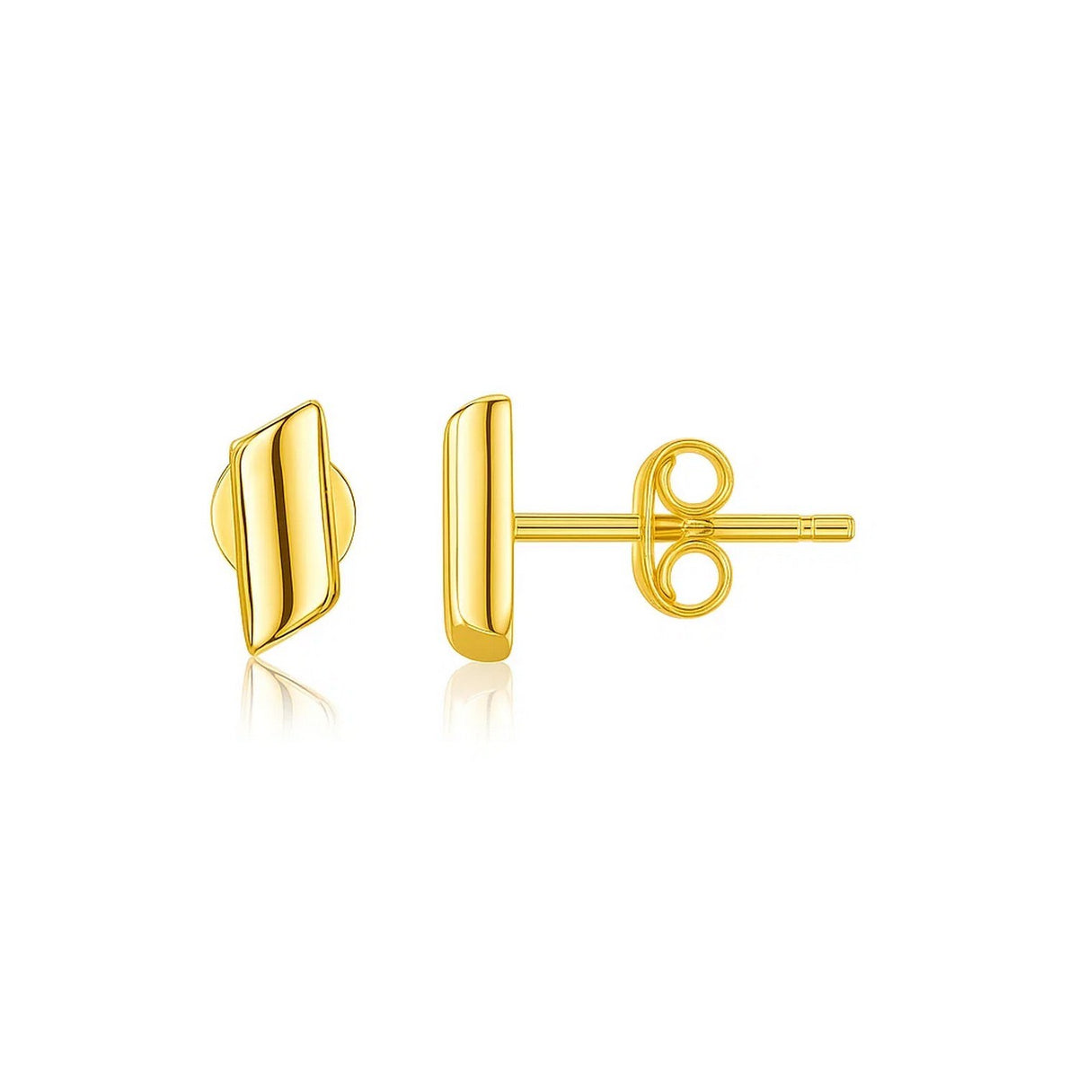 Polished Rectangular Post Earrings in 14K Yellow Gold