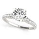 Diamond Engagement Ring With Single Row Band in 14K White Gold (1 3/4 cttw)
