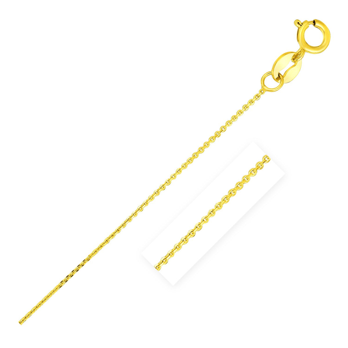 Diamond Cut Cable Link Chain in 14K Yellow Gold (0.68 mm)