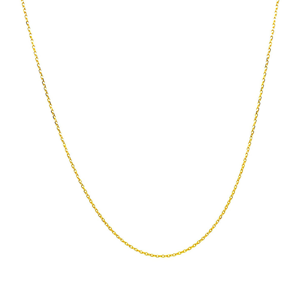 Diamond Cut Cable Link Chain in 14K Yellow Gold (0.68 mm)