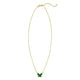 Primavera Malachite Butterfly Necklace in 14K Yellow Gold