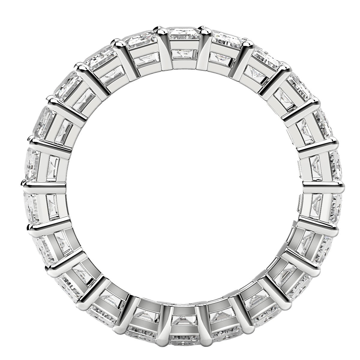 Emerald Cut Lab Grown Diamond Eternity Ring in 14K White Gold (6 cttw FG/VS2)