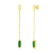 Hexagon Malachite Drop Earrings in 14K Yellow Gold
