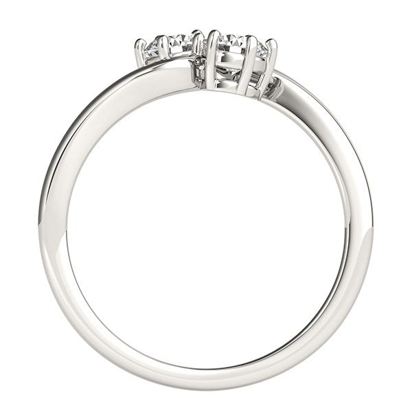 Solitaire Two Stone Diamond Ring in 14K White Gold (1/2 cttw)