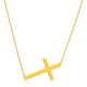 Plain Cross Motif Necklace in 14K Yellow Gold