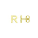 Yours Truly Initial R Stud Earrings in 14K Yellow Gold
