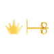 Post Earrings with Crowns in 14K Yellow Gold