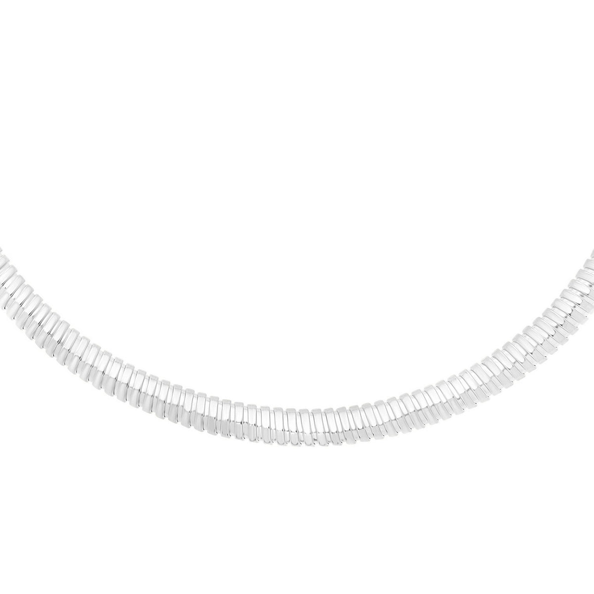 Tubogas Fancy Necklace in Rhodium-Plated Sterling Silver