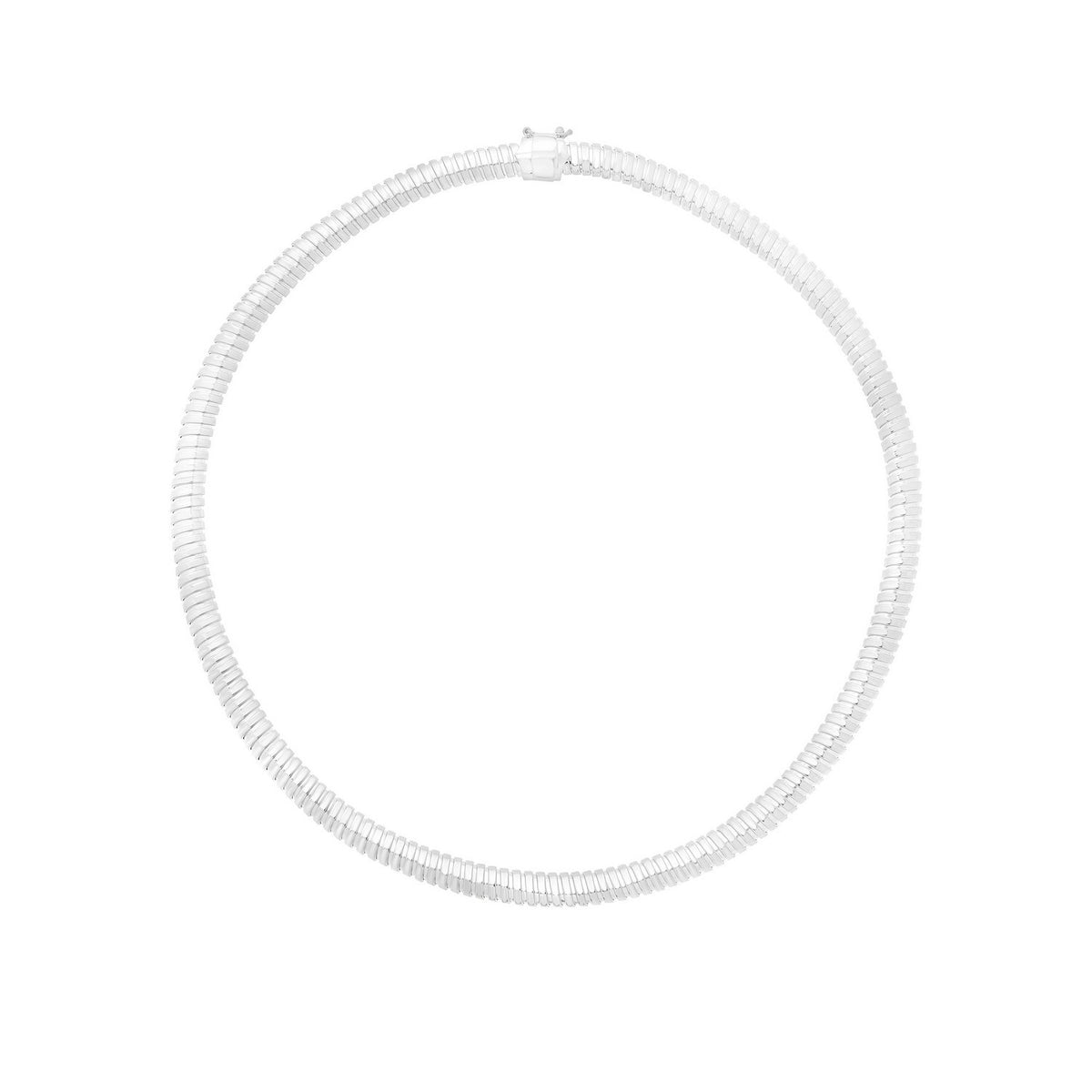 Tubogas Fancy Necklace in Rhodium-Plated Sterling Silver