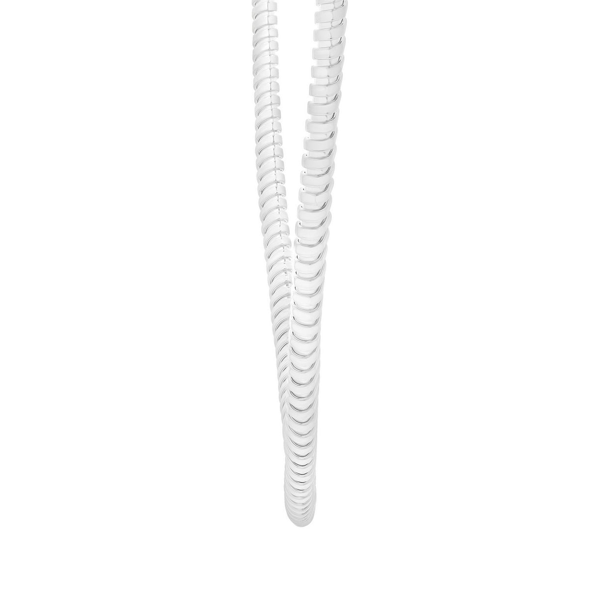 Tubogas Fancy Necklace in Rhodium-Plated Sterling Silver