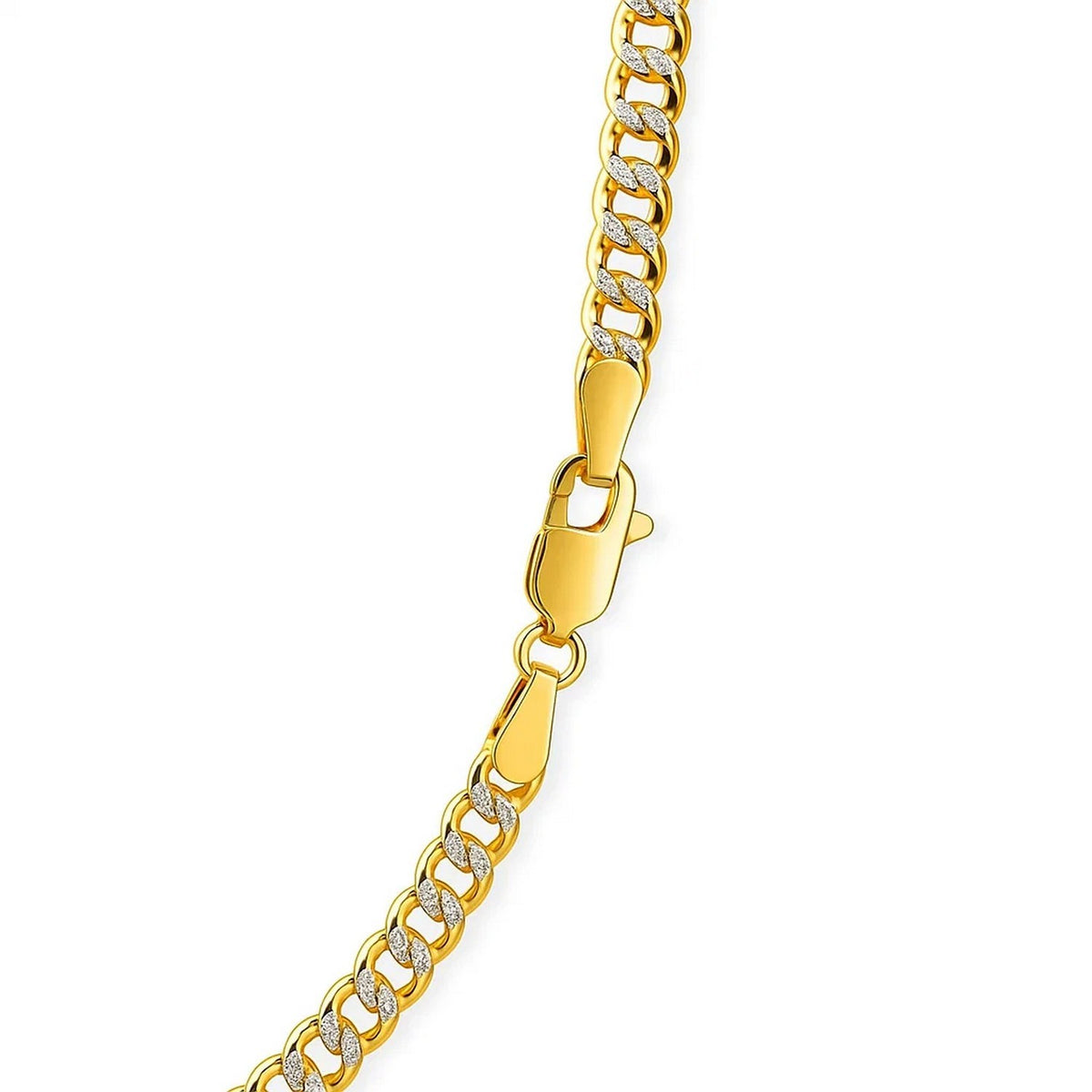 Diamond-Cut Curb Chain in 14K Two-Tone Gold (3.60 mm)