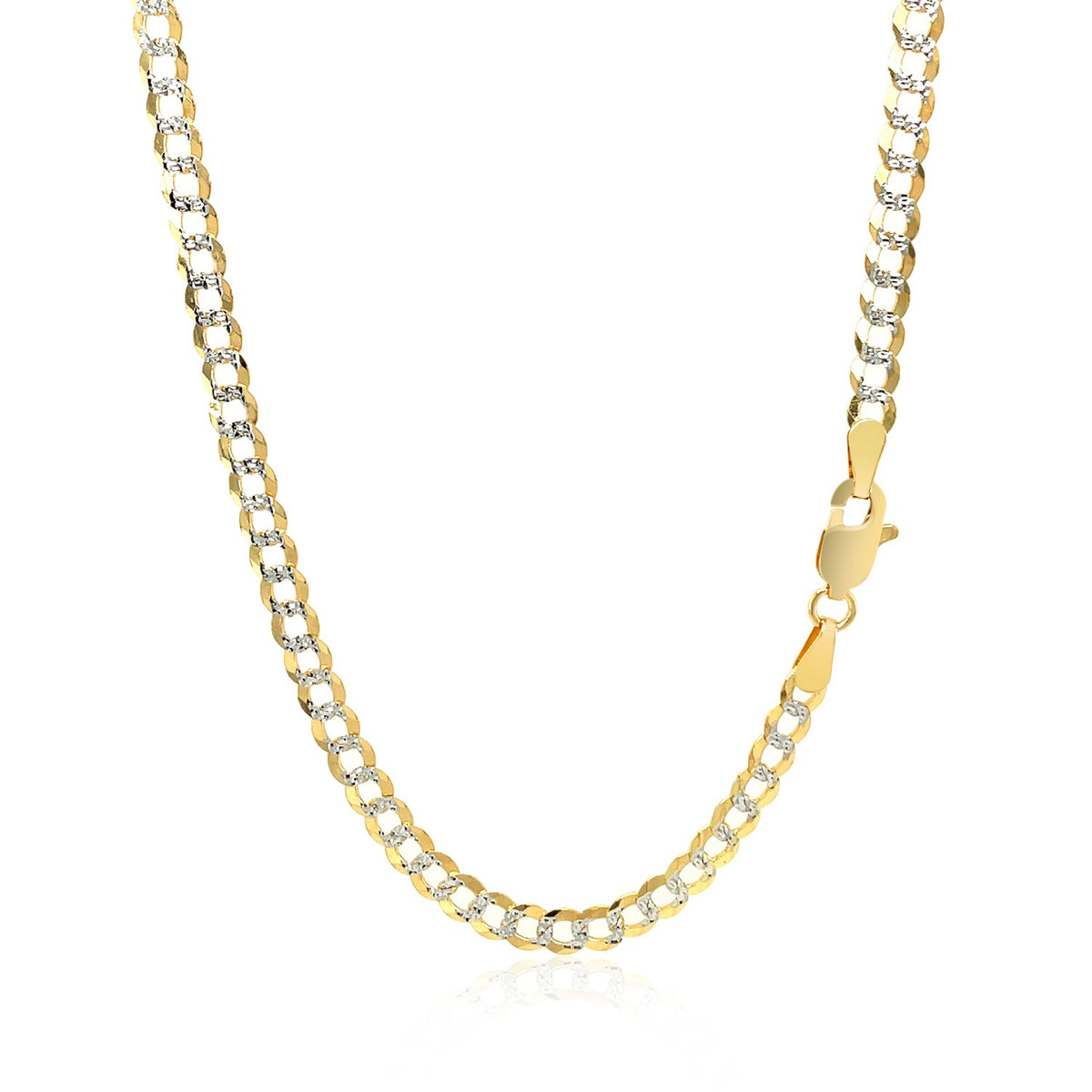 Diamond-Cut Curb Chain in 14K Two-Tone Gold (3.60 mm)