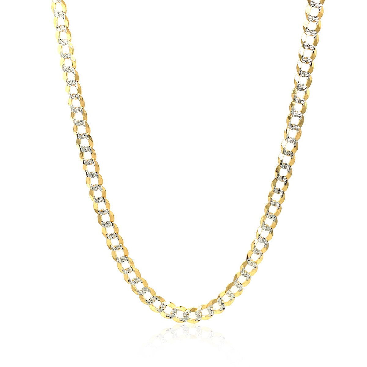 Diamond-Cut Curb Chain in 14K Two-Tone Gold (3.60 mm)