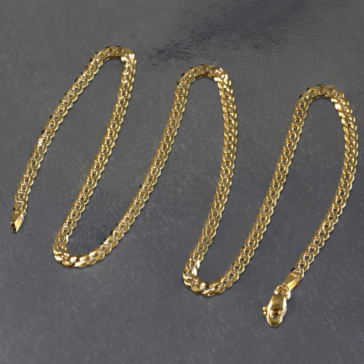 Diamond-Cut Curb Chain in 14K Two-Tone Gold (3.60 mm)