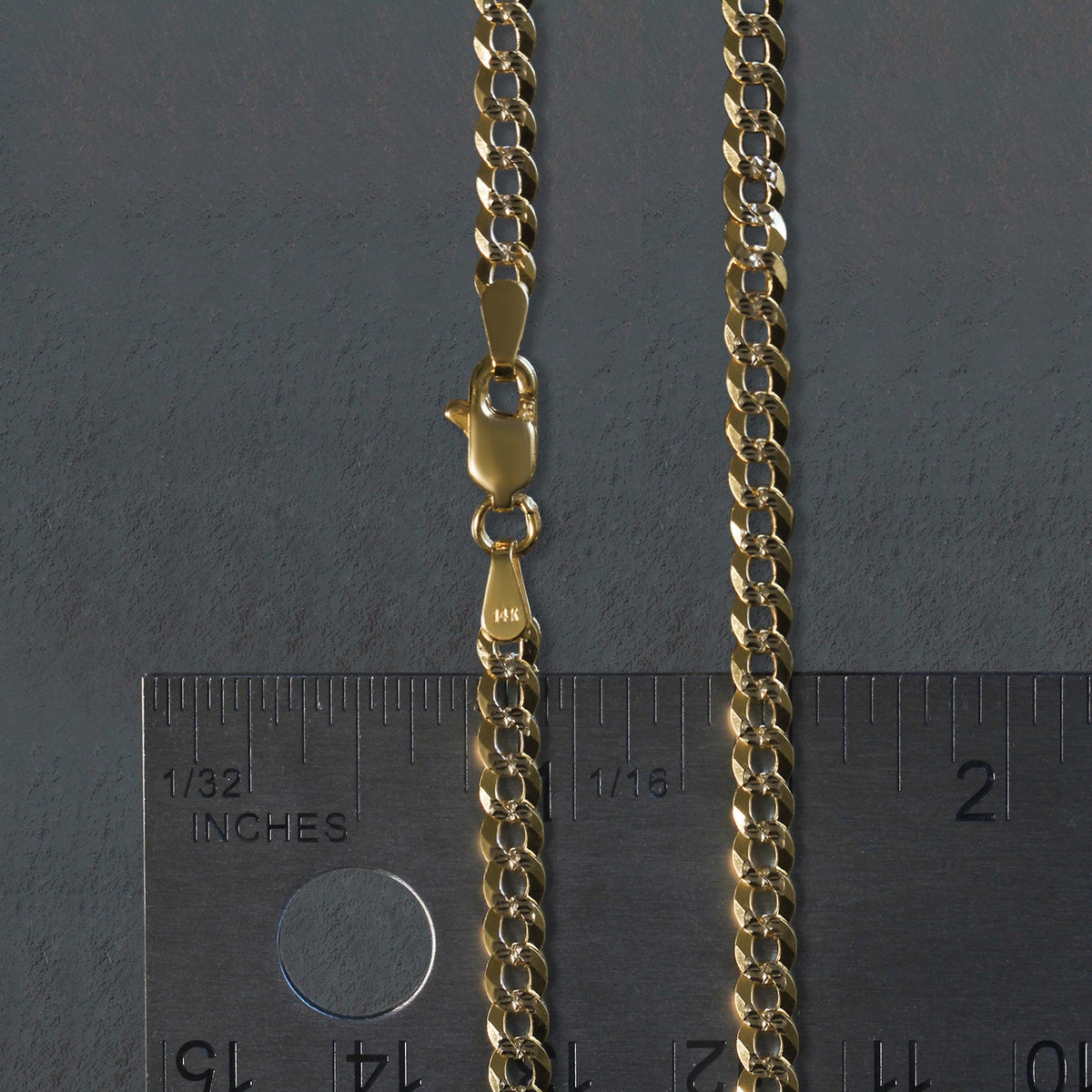 Diamond-Cut Curb Chain in 14K Two-Tone Gold (3.60 mm)