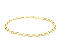 Oval Rolo Chain Bracelet in 14K Yellow Gold (3.20 mm) — product video