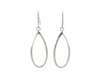 Open Teardrop Drop Earrings in 14K White Gold (41.00 mm) — product video