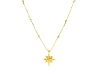Starburst Bead Station Necklace in 14K Yellow Gold — product video