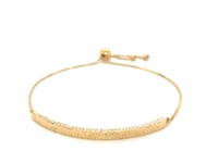 Textured Curved Bar Adjustable Bracelet in 14K Yellow Gold (1.00 mm) — product video