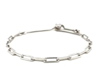 Adjustable Paperclip Chain Bracelet in Sterling Silver — product video