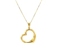 Floating Open Heart Pendant Necklace in 14K Yellow Gold — product video