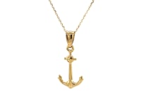 Anchor Pendant Necklace in 14K Yellow Gold — product video