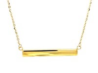 Slim Polished Bar Necklace in 14K Yellow Gold — product video