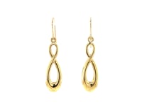 Polished Infinity Drop Earrings in 14K Yellow Gold (35.00 mm) — product video