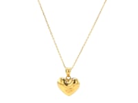 Puffed Heart Pendant Necklace in 10K Yellow Gold — product video