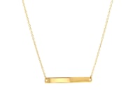 Flat Plate Bar Necklace in 14K Yellow Gold — product video