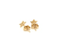 Puffed Star Stud Earrings in 14K Yellow Gold (6.50 mm) — product video