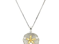 Sand Dollar Pendant Necklace in 14K Gold and Silver — product video