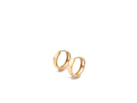 Faceted Huggie Hoop Earrings in 14K Yellow Gold (12.60 mm) — product video