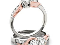 Two Stone Diamond Ring in 14K White & Rose Gold (0.58 ct. tw., 8 Diamonds) — product video