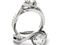 Split Band Round Bypass Diamond Engagement Ring in 14K White Gold (1.12 ct. tw.) — product video