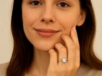 One and a Half Carat Emerald Lab Grown Diamond Ring in 10K Yellow Gold — product video