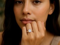 One and a Half Carat Cushion Lab Grown Diamond Ring in 10K Yellow Gold — product video