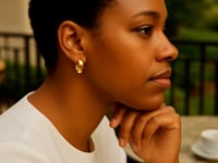 Small Wide Dome Hoop Earrings in 14K Yellow Gold (10.00 mm) — product video
