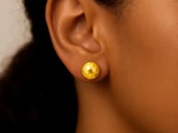Faceted Ball Stud Earrings in 14K Yellow Gold — product video